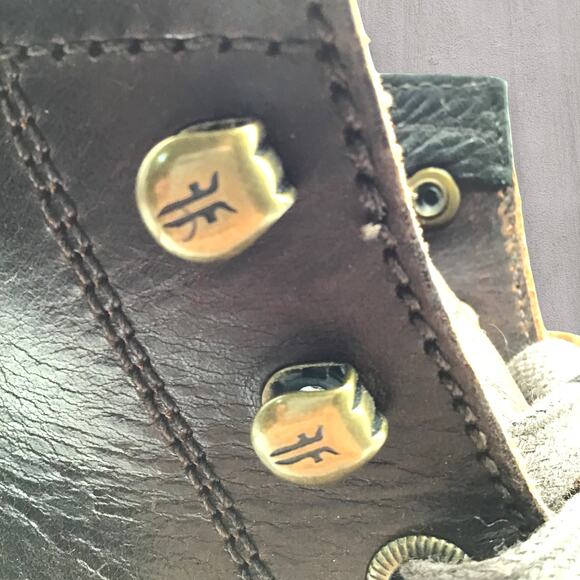 New Frye Pine Lug Work Boots Men’s 10.5 Brown Leather Moc Toe Lace-Up Rugged - Picture 7 of 10